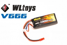 LiPo 7,4В(2S) 1300 mAh 30C Soft Case JST-BEC plug (for WLToys V666)