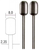 Фрезы вольфрам-ванадиевые, цилиндр, 8 мм, 2 шт
