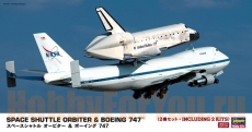 с шатлом SPACE SHUTTLE ORBITER AND BOEING 747 (HASEGAWA) 1/200
