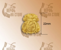 Декоративный элемент, герб, 22 мм, металл AM5355-03