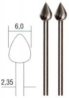 Фрезы вольфрам-ванадиевые, пуля, 6 мм, 2 шт