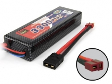 Аккумулятор Li-Po 7.4V (2S)/3300mAh/25C (разъем TPlug) + переходник fTPlug-mTRX