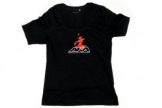 Женская футболка c вырезом черного цвета (M)