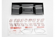 Антикрыло (пластик) черного цвета с наклейками для автомоделей Traxxas Revo