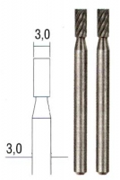 Фрезы вольфрам-ванадиевые, цилиндр, 3 мм, 2 шт
