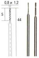 Сверла 0,8 и 1,2 мм с алмазным напылением