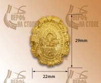 Носовая фигура Щит с орнаментом, металл, 29 мм