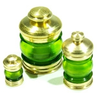 Зеленый бортовой фонарь, 8 мм, латунь и пластик, 2 шт