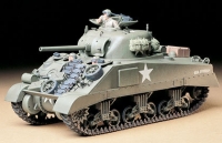 Американский средний М4 Sherman (ранняя версия) 1942 г. с 3 фигурами танкистов, масштаб 1:35