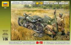 Советский мотоцикл М-72 с 82-мм минометом, масштаб 1:72