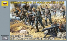 Миниатюра Немецкая пехота Первой мировой войны 1914-1918 гг., масштаб 1:72