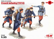 35682 Французская пехота 1914 г. (4 фигуры) (ICM) 1/35